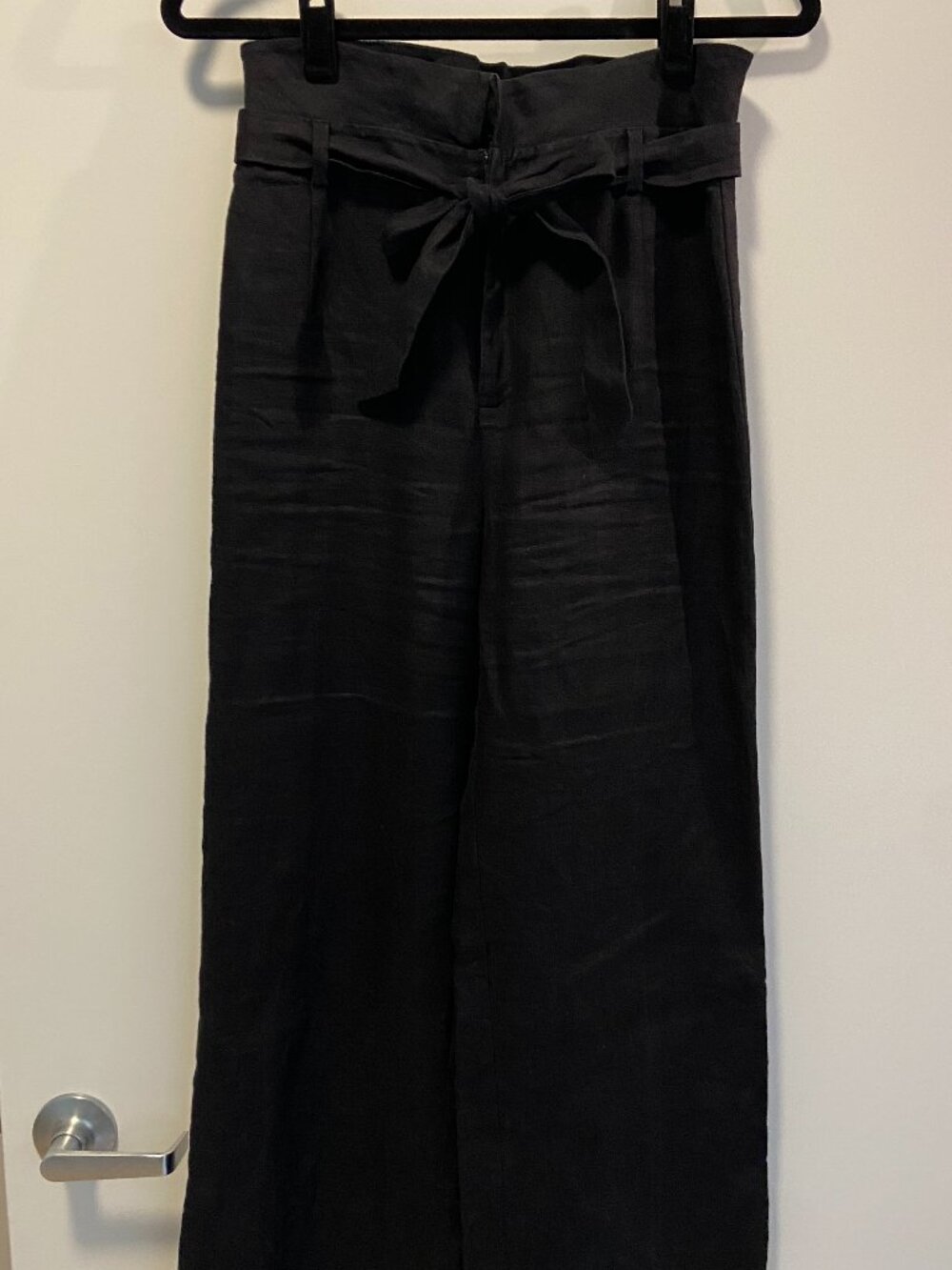 Reformation Black Linen Wide Leg Pants Size 4